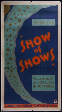 5a0051 SHOW OF SHOWS linen style C 3sh 1929 Advent of a New Event in Pictures, Warner Bros, rare!
