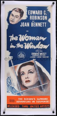 5a0757 WOMAN IN THE WINDOW linen Aust daybill R1940s Fritz Lang, Edward G. Robinson, Joan Bennett!