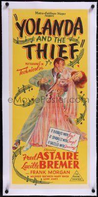 5a0759 YOLANDA & THE THIEF linen Aust daybill 1945 art of Fred Astaire & sexy Lucille Bremer, rare!