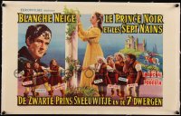 5a0764 7 DWARFS TO THE RESCUE linen Belgian 1964 great Italian live action fairy tale, ultra rare!