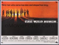5a0459 WILD BUNCH linen British quad 1969 Sam Peckinpah classic, silhouettes at sunset, ultra rare!