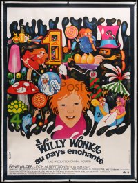 5a0104 WILLY WONKA & THE CHOCOLATE FACTORY linen French 1p 1971 completely different art by Bacha!