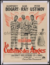 5a0386 WE'RE NO ANGELS linen French 24x32 1955 Humphrey Bogart, Aldo Ray & Peter Ustinov, ultra rare!