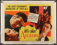 5a0968 ALGIERS linen 1/2sh R1953 Charles Boyer loves Hedy Lamarr, but he can't leave the Casbah!