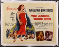 5a0970 ANGEL WORE RED linen style B 1/2sh 1960 Dirk Bogarde, great art of sexy Ava Gardner!