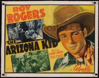 5a0971 ARIZONA KID linen 1/2sh 1939 great image of Roy Rogers, but REALLY lesser condition, rare!