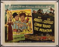 5a0985 COMIN' ROUND THE MOUNTAIN linen 1/2sh 1951 hillbillies Bud Abbott & Lou Costello, Dorothy Shay