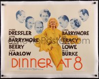 5a0998 DINNER AT 8 linen 1/2sh R1962 Jean Harlow, one of the most classic all-star romantic comedies!