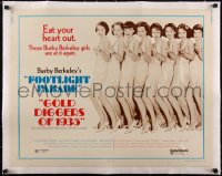 5a1015 GOLD DIGGERS OF 1935/FOOTLIGHT PARADE linen 1/2sh 1970 Busby Berkeley, sexy dancers lined up!
