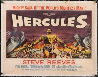 5a1021 HERCULES linen style A 1/2sh 1959 great art of the world's mightiest man Steve Reeves, rare!