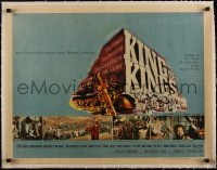 5a1034 KING OF KINGS linen style A 1/2sh 1961 Nicholas Ray Biblical epic, Jeffrey Hunter as Jesus!