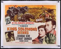 5a1035 KING SOLOMON'S MINES linen 1/2sh 1950 Deborah Kerr & Stewart Granger stampeding animals!