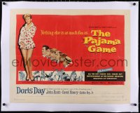 5a1060 PAJAMA GAME linen 1/2sh 1957 nothing else is as much fun as sexy Doris Day, who chases boys!