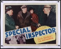 5a1077 SPECIAL INSPECTOR linen 1/2sh 1938 hitchhiker Rita Hayworth shown, customs agent, blue title!
