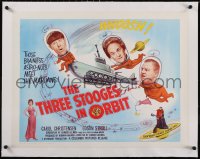 5a1091 THREE STOOGES IN ORBIT linen blue style 1/2sh 1962 astro-nuts Moe, Larry & Curly-Joe, rare!