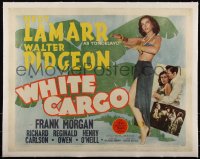 5a1098 WHITE CARGO linen 1/2sh 1942 sexy Hedy Lamarr as Tondelayo, Walter Pidgeon, ultra rare!