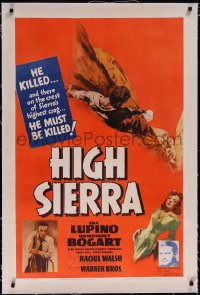 5a0119 HIGH SIERRA linen 1sh 1941 Humphrey Bogart as Mad Dog Killer Roy Earle, sexy Ida Lupino, rare!