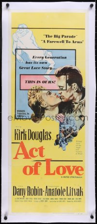 5a0849 ACT OF LOVE linen insert 1953 Kirk Douglas, Dany Robin, directed by Anatole Litvak!