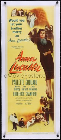 5a0851 ANNA LUCASTA linen insert 1949 full-length sexy prostitute Paulette Goddard smoking!