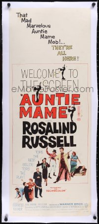 5a0854 AUNTIE MAME linen insert 1958 classic Rosalind Russell family comedy from play and novel!