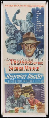 5a0959 TREASURE OF THE SIERRA MADRE linen insert 1948 Humphrey Bogart, Tim Holt, Walter Huston, Blake!