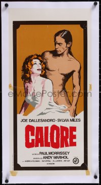 5a0658 ANDY WARHOL'S HEAT linen Italian locandina 1974 Warhol, different art of Dallesandro & Miles!