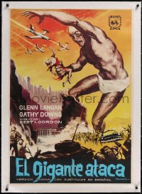 5a0465 AMAZING COLOSSAL MAN linen Spanish 1963 different Alvaro art of the giant monster, very rare!