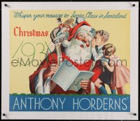 5a0241 ANTHONY HORDERN & SONS linen 25x30 Australian advertising poster 1931 kids whisper to Santa!