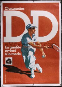 5a0003 CHAUSSETTES DD linen 47x67 French advertising poster 1970s Andreini tennis art, ultra rare!