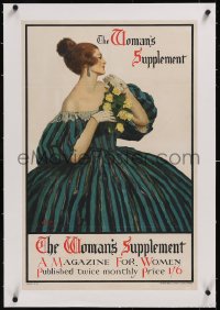 5a0252 WOMAN'S SUPPLEMENT linen 20x30 English advertising poster 1920 Linlott art, magazine for women!
