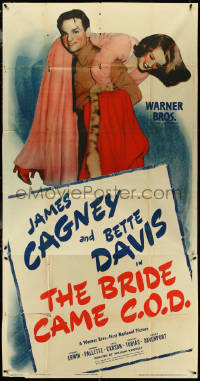 5b0405 BRIDE CAME C.O.D. 3sh 1941 James Cagney carrying Bette Davis on his shoulders, very rare!