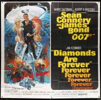 5b0396 DIAMONDS ARE FOREVER int'l 6sh 1971 art of Sean Connery as James Bond by Robert McGinnis!