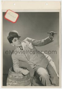 5b1762 BOWERY 8x11 key book still 1933 posed portrait of dapper George Raft with cigar & barrel!
