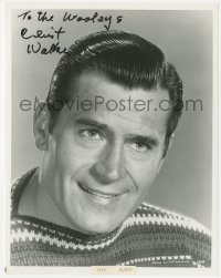 5b0114 CLINT WALKER signed 8x10 still 1966 great smiling portrait in knit sweater when he made Maya!