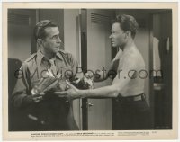 5b1780 DEAD RECKONING 8x10 still 1947 Humphrey Bogart & barechested William Prince in locker room!