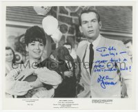 5b0117 DEAN JONES signed 8x10 still 1966 c/u with Suzanne Pleshette & dog in The Ugly Dachshund!