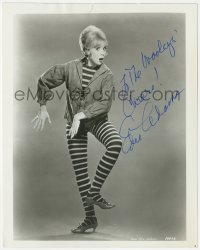 5b0124 EDIE ADAMS signed 8x10.25 still 1960s great MGM studio portrait in striped leggings!
