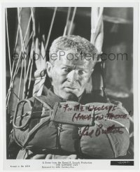 5b0152 RED BUTTONS signed 8.25x10 still 1962 wide-eyed close up parachuting in The Longest Day!