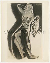 5b1940 ZIEGFELD GIRL 8x10.25 still 1941 J. Clark Work art of sexiest Ziegfeld Girl fanning herself!