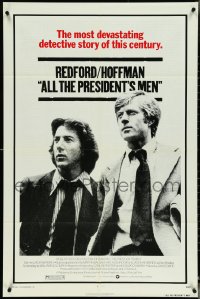 5b0916 ALL THE PRESIDENT'S MEN 1sh 1976 Dustin Hoffman & Robert Redford as Woodward & Bernstein!