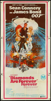 5b0408 DIAMONDS ARE FOREVER Aust 3sh 1971 McGinnis art of Sean Connery as James Bond, ultra rare!