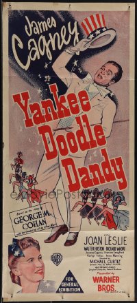 5b0583 YANKEE DOODLE DANDY Aust daybill R1940s completely different art of James Cagney, ultra rare!