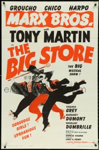 5b0947 BIG STORE 1sh R1962 great art of the Marx Brothers, Groucho, Harpo & Chico!
