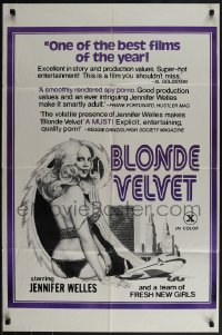 5b0957 BLONDE VELVET 25x38 1sh 1977 artwork of sexy Jennifer Welles, America's Sex Queen!