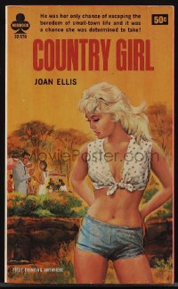 5b1477 COUNTRY GIRL signed paperback book 1965 by author Joan Ellis, sexy Paul Rader cover art!