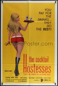 5b0992 COCKTAIL HOSTESSES 1sh 1973 written by Ed Wood, artwork of sexiest waitress!