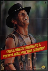 5b1004 CROCODILE DUNDEE II teaser 1sh 1988 cool different image of Paul Hogan laughing!