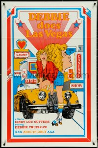 5b1012 DEBBIE DOES LAS VEGAS 1sh 1982 Ray Dennis Steckler, art of gambling casino & Debbie Truelove!