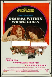5b1017 DESIRES WITHIN YOUNG GIRLS 25x38 1sh 1977 Georgina Spelvin, Clair Dia, sexy artwork, x-rated!