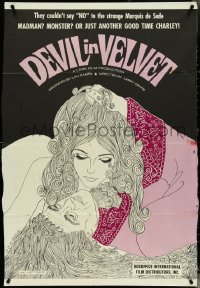 5b1023 DEVIL IN VELVET 1sh 1968 Edmund Nightwood, Bernard Gilmore, cool, detailed artwork!